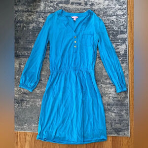 Lilly Pulitzer Blue Beckett Shirt Dress, SZ XS.